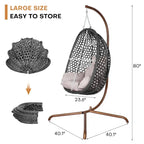 Outdoor/Indoor Swing Egg Chiar With Stand, Cushion And Headrest - N/A