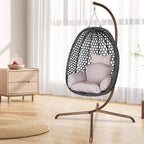 Outdoor/Indoor Swing Egg Chiar With Stand, Cushion And Headrest - N/A