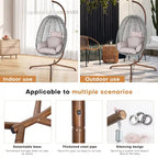 Outdoor/Indoor Swing Egg Chiar With Stand, Cushion And Headrest - N/A