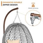 Outdoor/Indoor Swing Egg Chiar With Stand, Cushion And Headrest - N/A