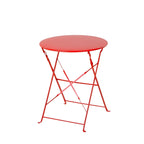 3-Piece Powder-Coated Iron Bistro Set of Foldable Garden Table and Chairs