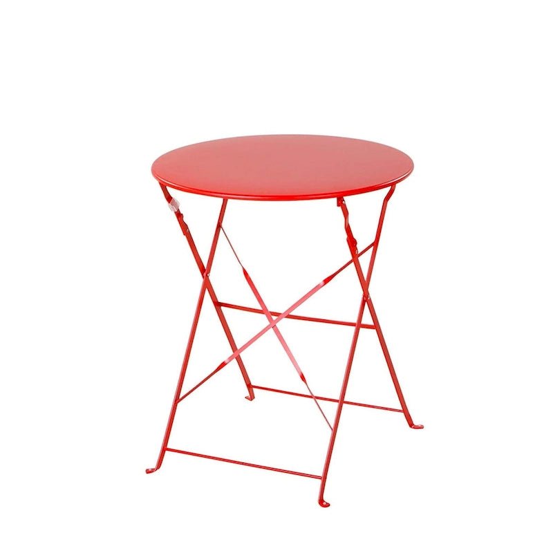 3-Piece Powder-Coated Iron Bistro Set of Foldable Garden Table and Chairs