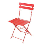 3-Piece Powder-Coated Iron Bistro Set of Foldable Garden Table and Chairs