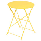 3-Piece Powder-Coated Iron Bistro Set of Foldable Garden Table and Chairs