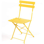 3-Piece Powder-Coated Iron Bistro Set of Foldable Garden Table and Chairs