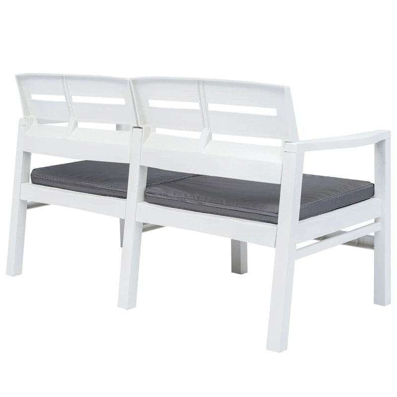 vidaXL Patio Furniture Set 4 Piece Conversation Set Table and Chairs Plastic - 30.7 x 21.7 x 15