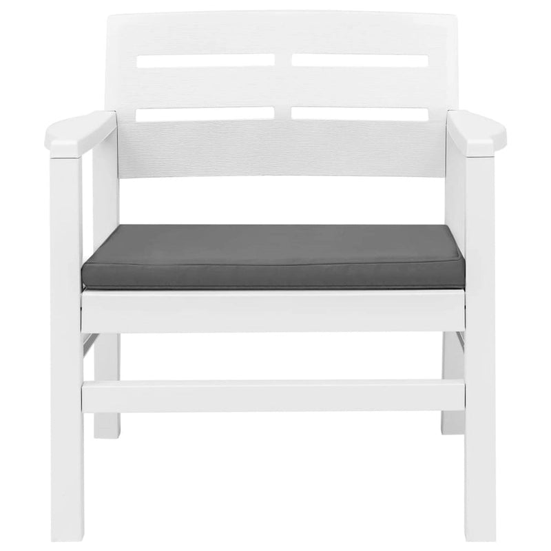 vidaXL Patio Furniture Set 4 Piece Conversation Set Table and Chairs Plastic - 30.7 x 21.7 x 15