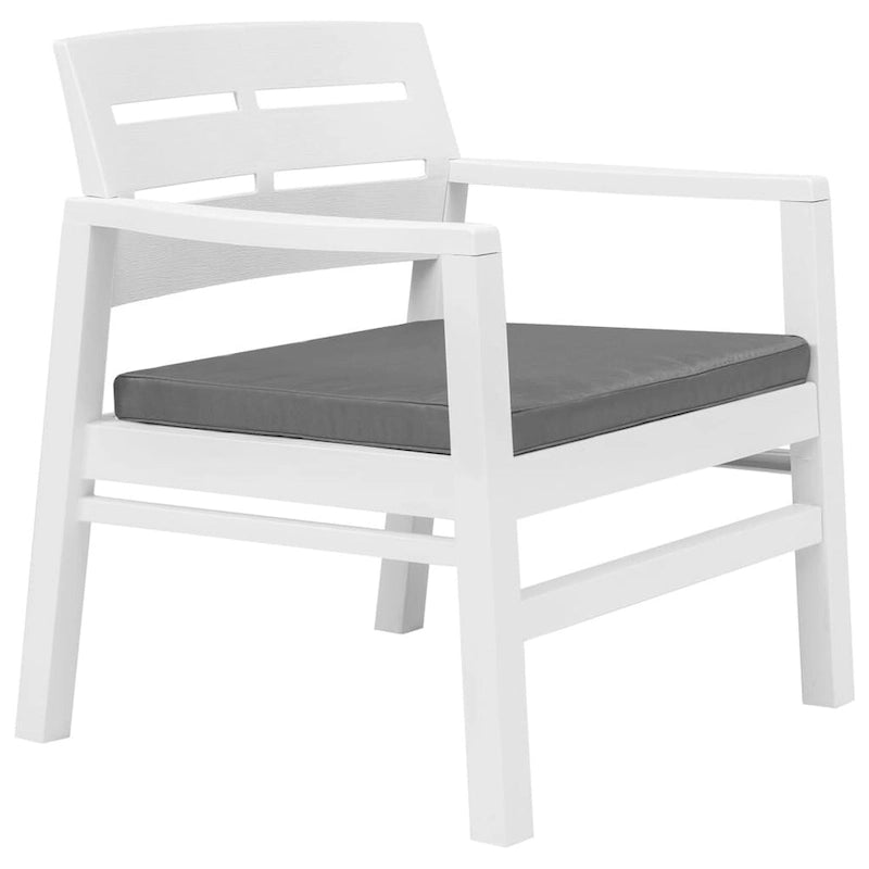 vidaXL Patio Furniture Set 4 Piece Conversation Set Table and Chairs Plastic - 30.7 x 21.7 x 15