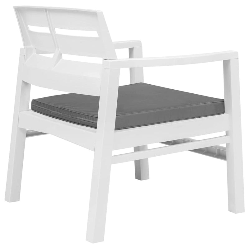 vidaXL Patio Furniture Set 4 Piece Conversation Set Table and Chairs Plastic - 30.7 x 21.7 x 15