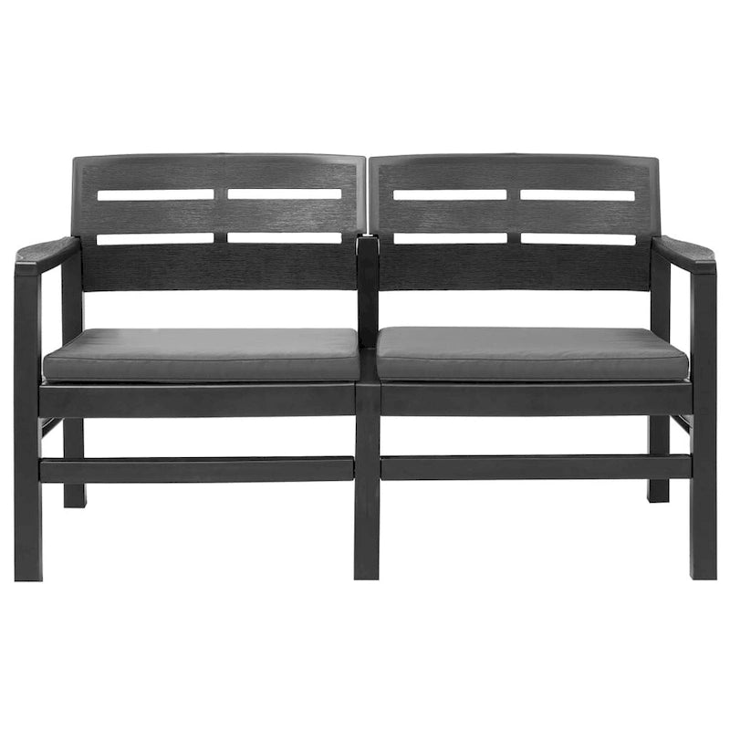 vidaXL Patio Furniture Set 4 Piece Conversation Set Table and Chairs Plastic - 30.7 x 21.7 x 15