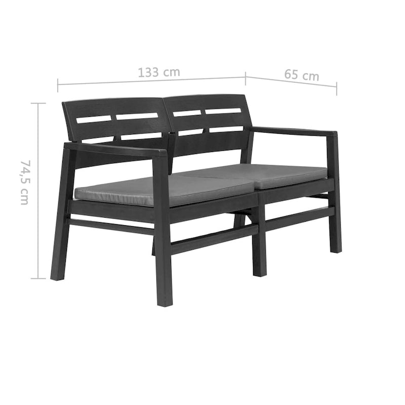 vidaXL Patio Furniture Set 4 Piece Conversation Set Table and Chairs Plastic - 30.7 x 21.7 x 15