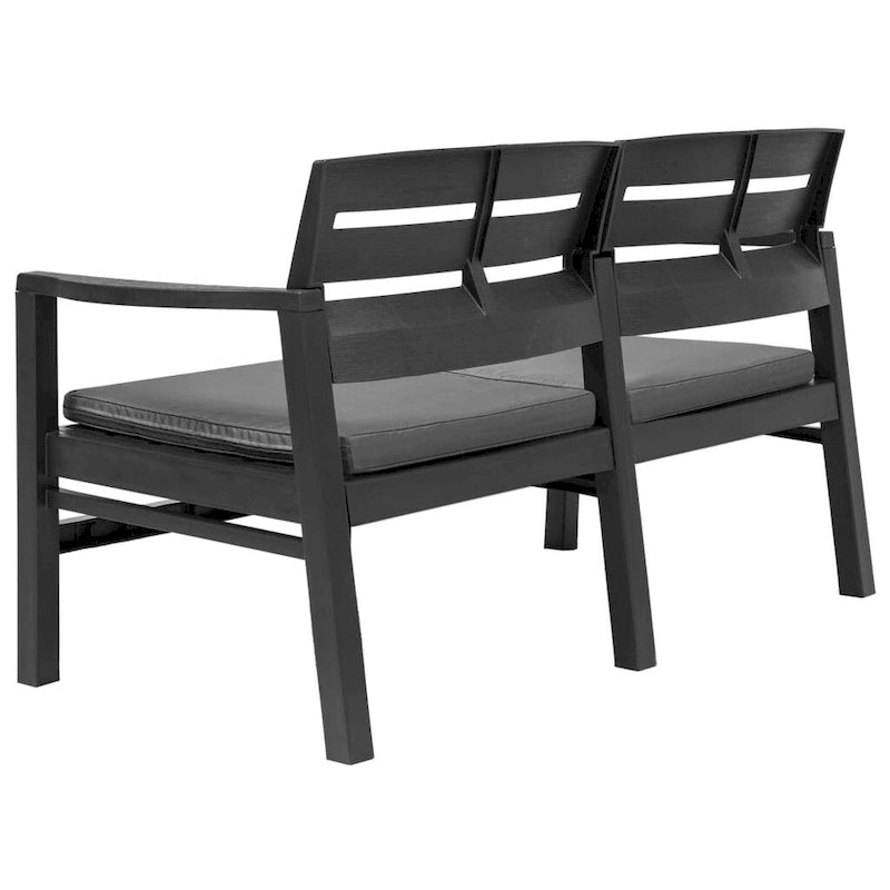 vidaXL Patio Furniture Set 4 Piece Conversation Set Table and Chairs Plastic - 30.7 x 21.7 x 15
