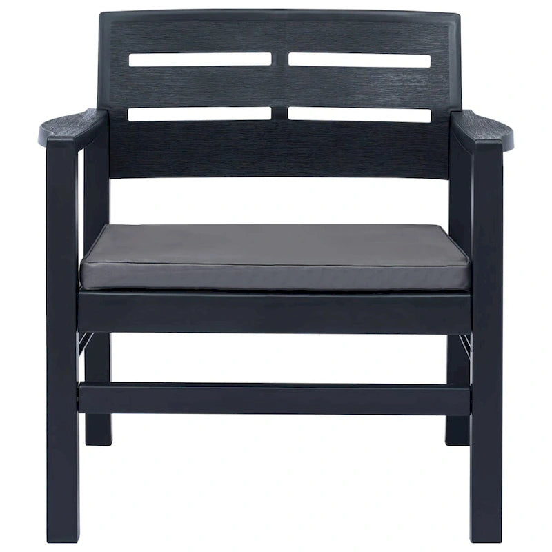 vidaXL Patio Furniture Set 4 Piece Conversation Set Table and Chairs Plastic - 30.7 x 21.7 x 15