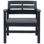 vidaXL Patio Furniture Set 4 Piece Conversation Set Table and Chairs Plastic - 30.7 x 21.7 x 15