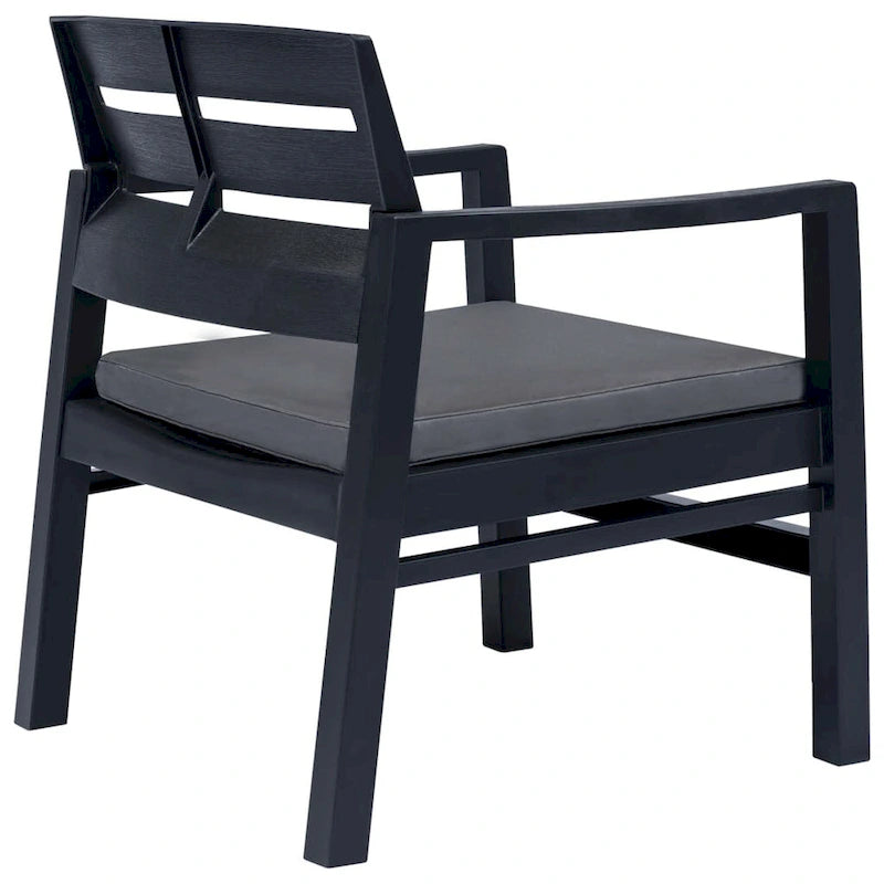 vidaXL Patio Furniture Set 4 Piece Conversation Set Table and Chairs Plastic - 30.7 x 21.7 x 15