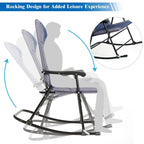 Costway 3PCS Folding Bistro Set Rocking Chair Cushioned Table Garden