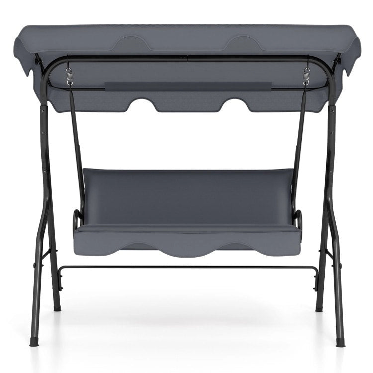 3 Seat Outdoor Patio Canopy Swing with Cushioned Steel Frame - 67.5 x 43.3 x 60.5(L x W x H)