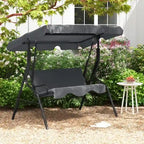 3 Seat Outdoor Patio Canopy Swing with Cushioned Steel Frame - 67.5 x 43.3 x 60.5(L x W x H)