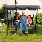 3 Seat Outdoor Patio Canopy Swing with Cushioned Steel Frame - 67.5 x 43.3 x 60.5(L x W x H)