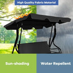 3 Seat Outdoor Patio Canopy Swing with Cushioned Steel Frame - 67.5 x 43.3 x 60.5(L x W x H)