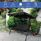 3 Seat Outdoor Patio Canopy Swing with Cushioned Steel Frame - 67.5 x 43.3 x 60.5(L x W x H)