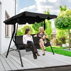 3 Seat Outdoor Patio Canopy Swing with Cushioned Steel Frame - 67.5 x 43.3 x 60.5(L x W x H)