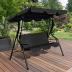 3 Seat Outdoor Patio Canopy Swing with Cushioned Steel Frame - 67.5 x 43.3 x 60.5(L x W x H)