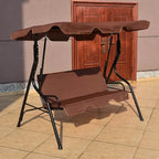 3 Seat Outdoor Patio Canopy Swing with Cushioned Steel Frame - 67.5 x 43.3 x 60.5(L x W x H)