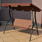 3 Seat Outdoor Patio Canopy Swing with Cushioned Steel Frame - 67.5 x 43.3 x 60.5(L x W x H)