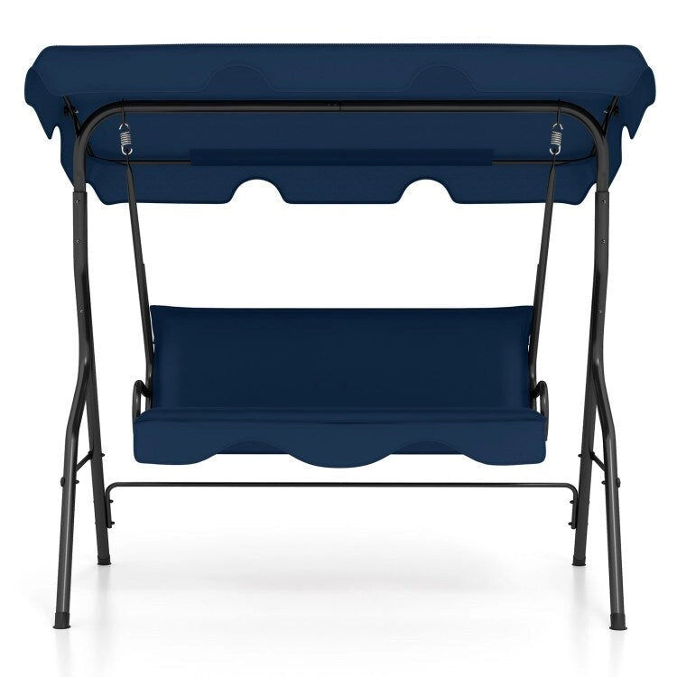 3 Seat Outdoor Patio Canopy Swing with Cushioned Steel Frame - 67.5 x 43.3 x 60.5(L x W x H)