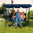 3 Seat Outdoor Patio Canopy Swing with Cushioned Steel Frame - 67.5 x 43.3 x 60.5(L x W x H)