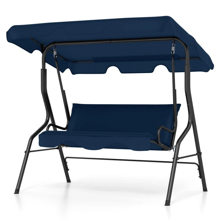 3 Seat Outdoor Patio Canopy Swing with Cushioned Steel Frame - 67.5 x 43.3 x 60.5(L x W x H)