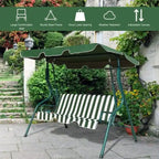 3 Seat Outdoor Patio Canopy Swing with Cushioned Steel Frame - 67.5 x 43.3 x 60.5(L x W x H)