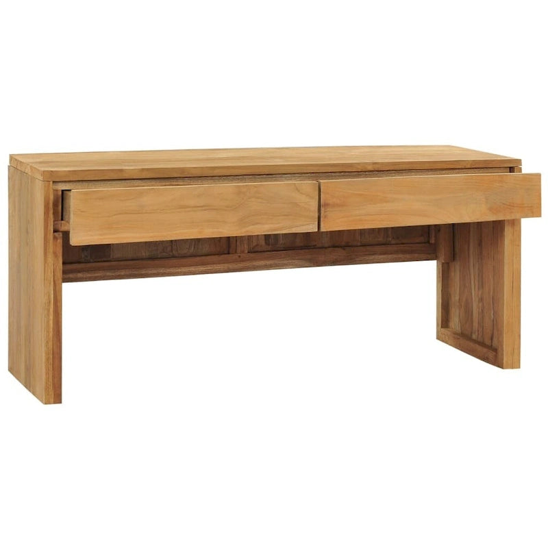 Solid Teak Wood TV Stand with 2 Drawers – Brown, Colonial Style