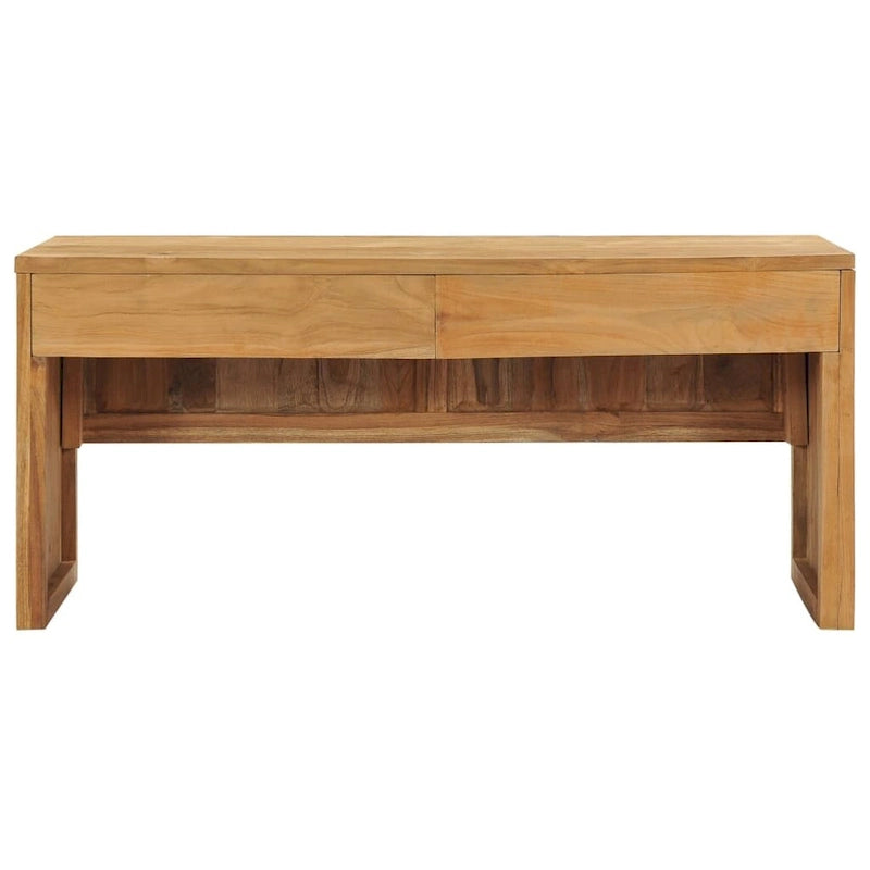 Solid Teak Wood TV Stand with 2 Drawers – Brown, Colonial Style