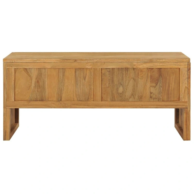 Solid Teak Wood TV Stand with 2 Drawers – Brown, Colonial Style