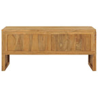 Solid Teak Wood TV Stand with 2 Drawers – Brown, Colonial Style