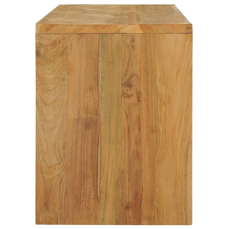 Solid Teak Wood TV Stand with 2 Drawers – Brown, Colonial Style