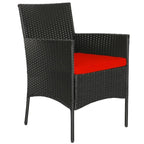 4 Pieces Patio Rattan Cushioned Sofa Set with Tempered Glass Coffee Table - 24 x 23.5 x 33 (L x W x H)