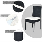 Costway 5PCS Patio Rattan Dining Set Table w/Glass Top Garden - See Details