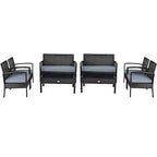 Costway 8PCS Patio Rattan Furniture Set Garden Deck - 8-Piece Sets