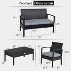 Costway 8PCS Patio Rattan Furniture Set Garden Deck - 8-Piece Sets