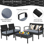 Costway 8PCS Patio Rattan Furniture Set Garden Deck - 8-Piece Sets