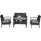 Costway 8PCS Patio Rattan Furniture Set Garden Deck - 8-Piece Sets