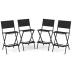 Set of 4 Folding Bar Stools with Footrest for Outdoor Comfort - 18 x 22.5 x 40
