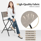 Set of 4 Folding Bar Stools with Footrest for Outdoor Comfort - 18 x 22.5 x 40
