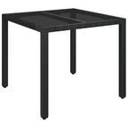 vidaXL 3 Piece Patio Dining Set with Cushions Black Poly Rattan - 18.9 x 21.7 x 34.6