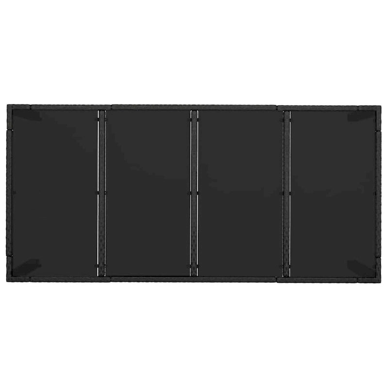 vidaXL 3 Piece Patio Dining Set with Cushions Black Poly Rattan - 18.9 x 21.7 x 34.6
