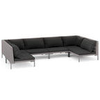 vidaXL Patio Lounge Set Outdoor Sectional Corner Sofa Poly Rattan Dark Grey - 27.6 x 27.6 x 24