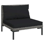 vidaXL Patio Lounge Set Outdoor Sectional Corner Sofa Poly Rattan Dark Grey - 27.6 x 27.6 x 24